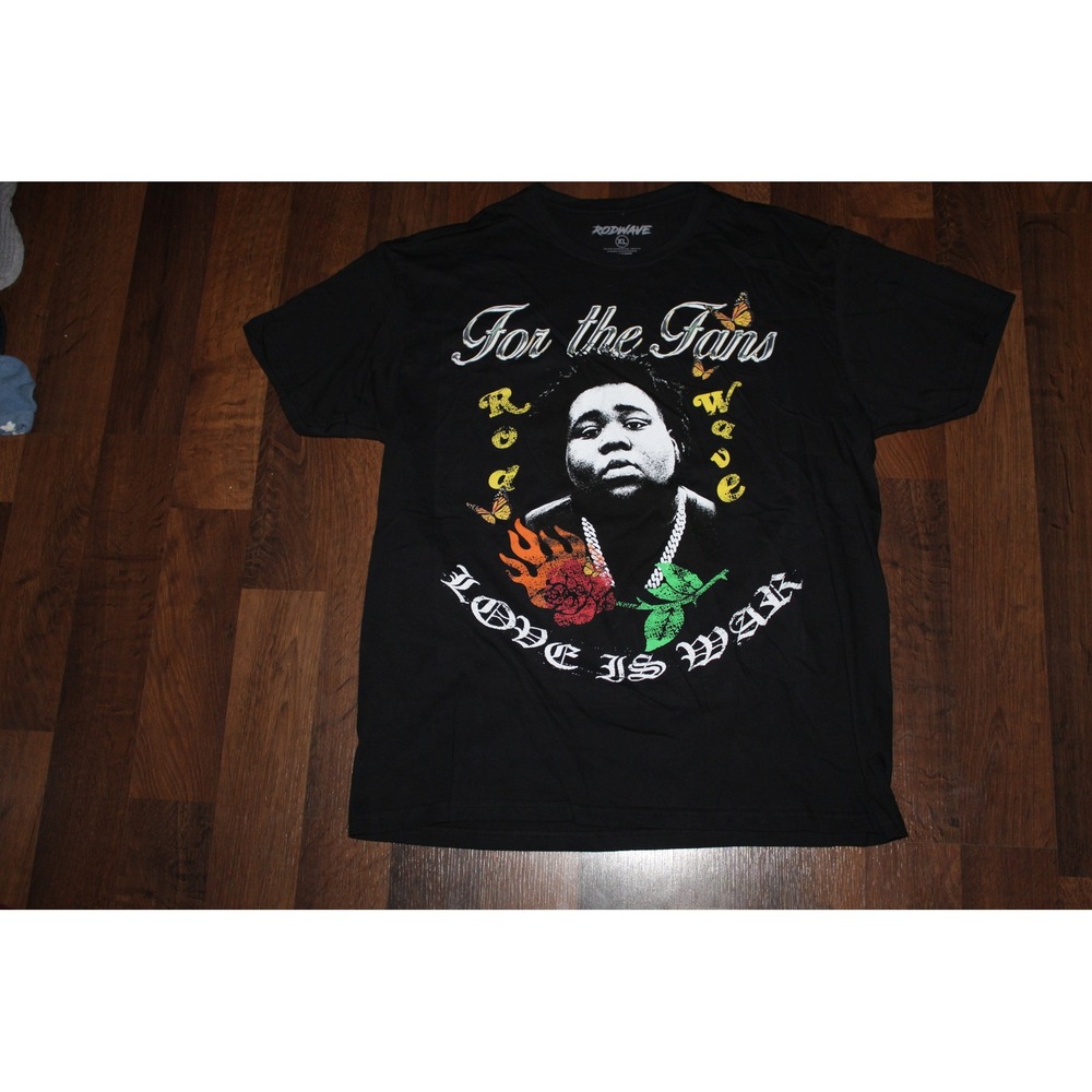 Rod Wave‎ For The Fans Tour Dates Graphic Print T-Shirt XL Black